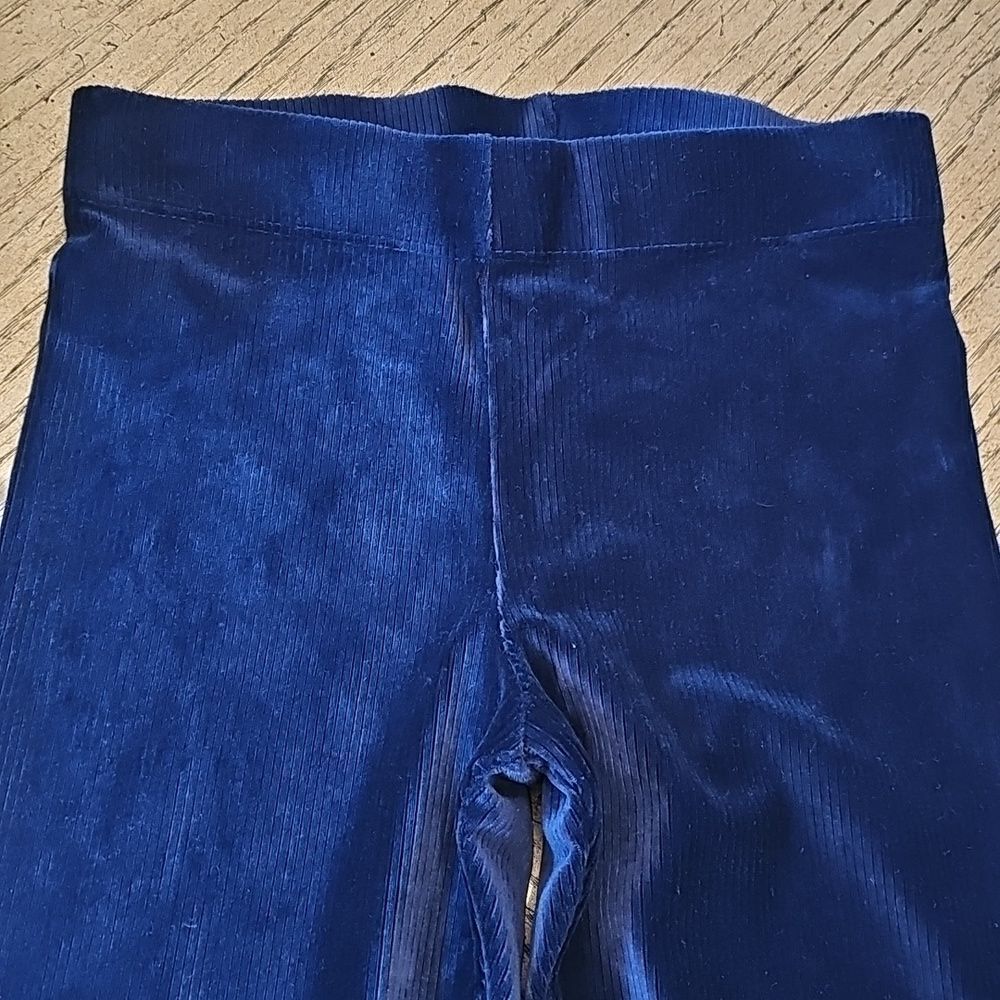 Girls Navy Blue Corduroy Suede Legging Size M - Picture 3 of 12